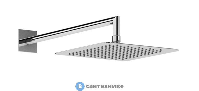 Верхний душ Cezares PORTA-TDDQ-30-01 квадратный 300x300 мм с изливом 350 мм хром
