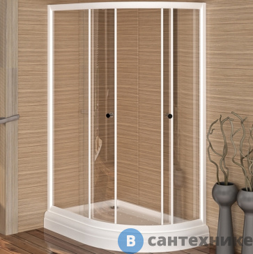 картинка Душевой уголок Radomir Соул 3 120х80 белый, лев. (стекла прозрачные) (1-03-1-1-0-0080)