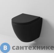 Унитаз Grossman GR-4455BMSQ (490*370*360) чёрный матовый, безободковый с тонкой крышкой