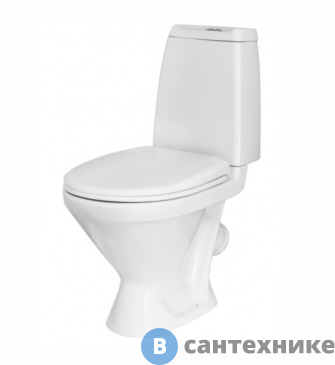 картинка Унитаз с бачком Sanita КАМА КОМФОРТ (арматура 1-режим. Alcaplast, жест. сиденье термопласт, крепление, микролифт) (KMASACC01070711)