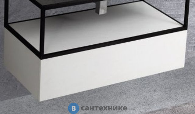 Тумба под раковину Cezares CADRO-70-1C-SO-BG-BLUM подвесная с одним выкатным ящиком c механизмами PUSH (BLUM) и функцией плавного закрывания, без верхней крышки Bianco Ghiaccio (70x46x25)