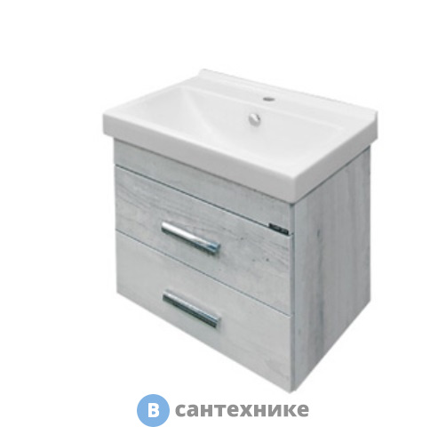 Тумба Comforty Никосия-60П дуб белый с раковиной Fest 60 F01