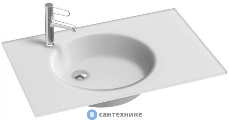 Раковина-столешница Jacob Delafon EB2562-DE1 ODEON RIVE из стекла, 81 x 51 см, матовый белый