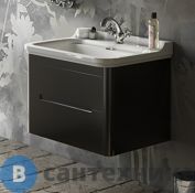 Тумба под раковину Kerasan Waldorf подвесная 80 см, с 2 ящиками, Nero matt (925631)