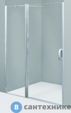 картинка Дверь в нишу AM.PM W53S-E80-000CT E8 Bliss L, базовый элемент, для фикс. стекла, профиль хром, прозрачное стекло