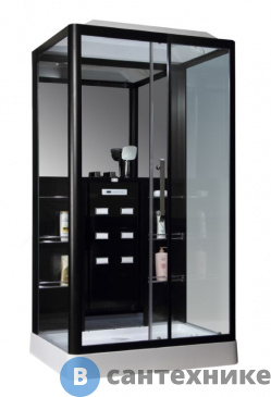 картинка Душевая кабина Loranto CS 127-3A R 90*120*215 см чёрная (правая)