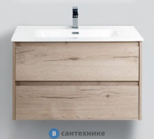 Тумба под раковину BelBagno 101 см KRAFT-1000-2C-SO-RGB подвесная с двумя выкатными ящиками, Rovere Galifax Bianco