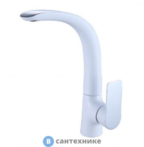 Смеситель Aquanet AF520-41CW Arctic, для кухни высокий, хром/бел (216779)