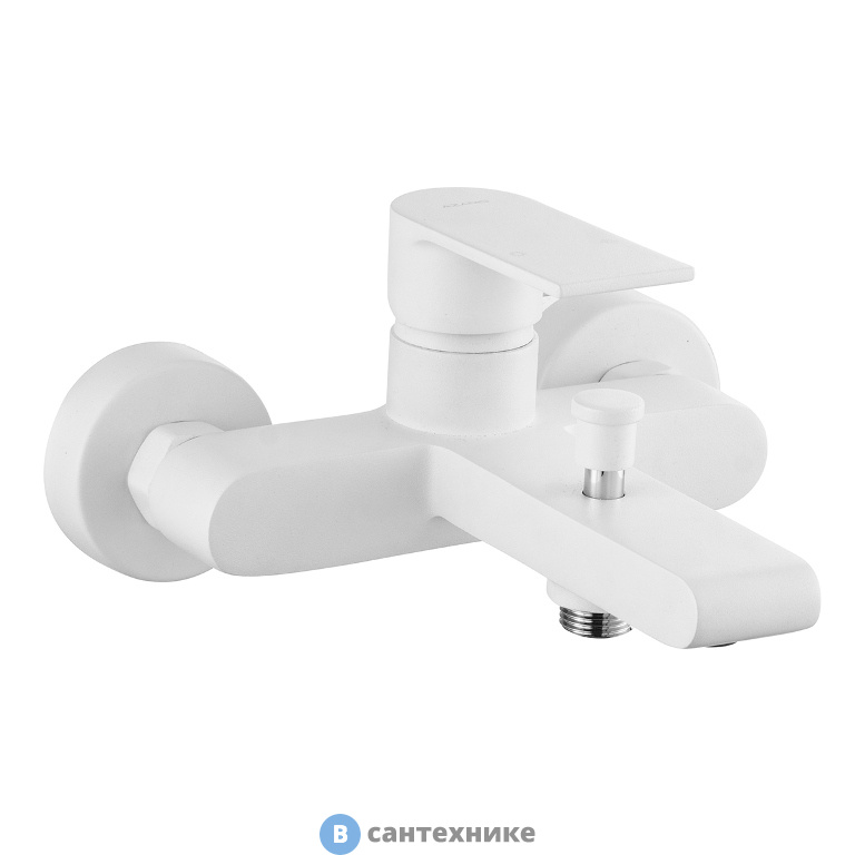 Смеситель AZARIO DELANO для ванны с коротким изливом, белый матовый (AZ-158405126)