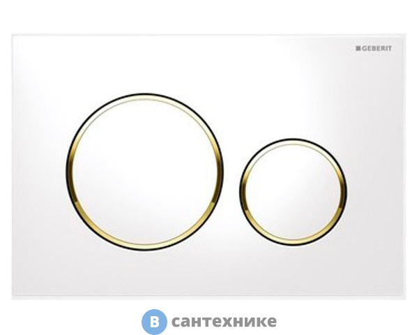 Клавиша смыва Geberit SIGMA 20 115.882.KK.1 (белый/позолота/белый)