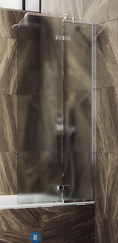 Шторка для ванны поворотная с добором MaybahGlass 1400*990 Стекло 6 мм Сатин (MGV-920-4)