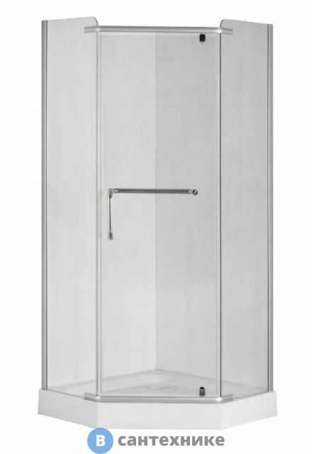 Душевой уголок Taliente TA-09093-1CP, пентагональный, прозр.стекло 6 мм, хром профиль 90*90*195 см, без поддона