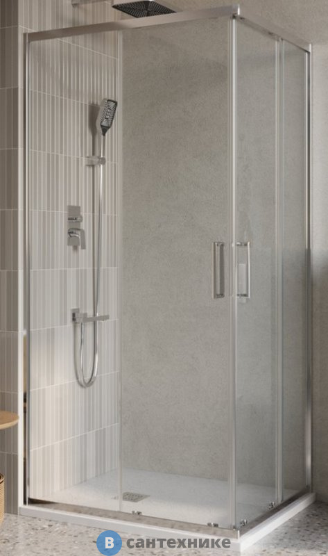 Душевой уголок BelBagno LUCE-AH-2-100/80-C-Cr без поддона