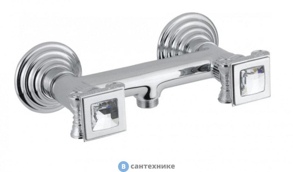 Смеситель Cezares OLIMP-DS-01-Sw для душа, хром, ручки Swarovski