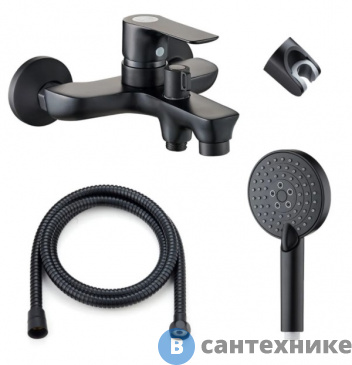 картинка Смеситель Orange Aristo M19-300b для ванны/душа, чёрный