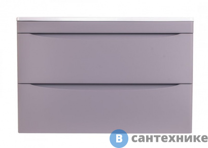 картинка Тумба под раковину Style line Бергамо мини 80 (2 ящ.) Люкс антискрейтч серый, подвесная PLUS (2000565686006)