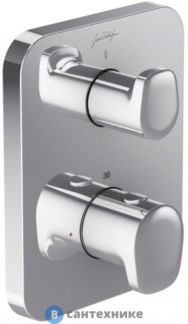 Смеситель Jacob Delafon MODULO E98726-CP=E75385-CP для душа с термостатом на 1 выход, с запорным клапаном (хром)