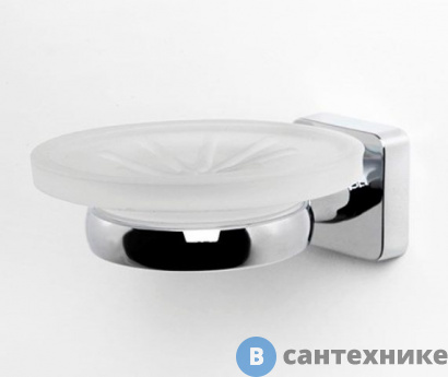 картинка Мыльница WasserKRAFT Lippe K-6529 стеклянная металл, хромоникелевое покрытие, матовое стекло