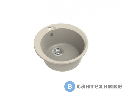 картинка Кухонная мойка EWIGSTEIN Rund 45 1-чаша  D-500мм бежевый