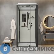 Душевая кабина Niagara Standart ST80/15Q/BL (80х80х215) квадрат, поддон 15 см, распашная, проф. черный