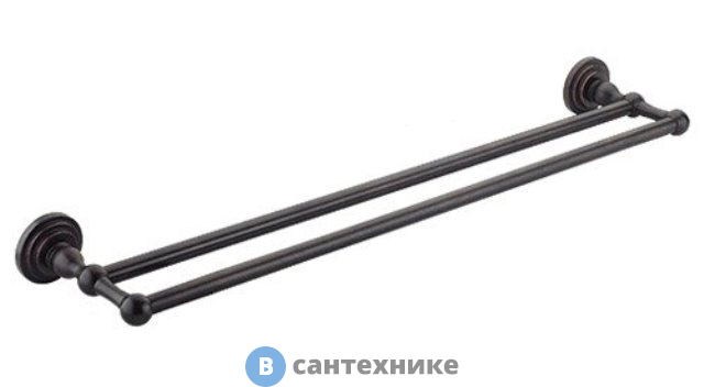Штанга для полотенец WasserKRAFT Isar K-7340 двойная металл, покрытие "темная бронза"