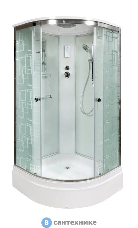 Душевая кабина Deto ЕМ2710 с электрикой (эл.) (100х100х220 см)