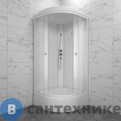 Душевая кабина Тритон Лайт 100*100 В 1/4 круга, сред. подд., Градиент, белый, ДН4 (DK207)