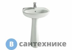 Раковина Vitra Normus 9600B003-7650 с пьедесталом, белый