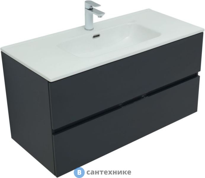Тумба под раковину Aquanet Алвита new 100 антрацит (277519)