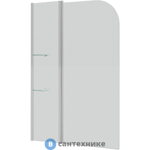 Шторка для ванны Grossman GR-101/1 (150*110) алюминиевый профиль, стекло прозрачное