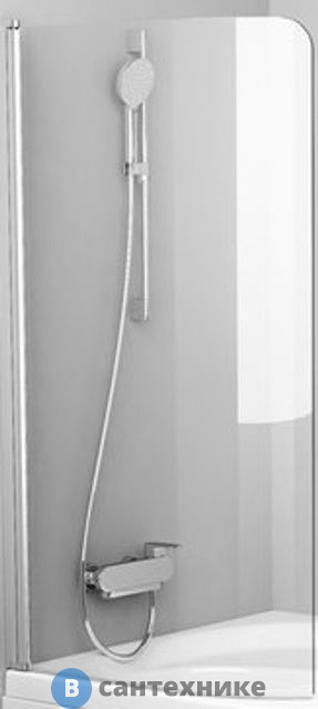 Шторка на ванну Ravak Chrome CVSK1 ROSA 140/150 L блестящая+транспарент (7QLM0C00Y1)