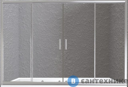 картинка Шторка BelBagno UNIQUE-VF-2-150/180-140-P-Cr на ванну ((1500-1800)x1400)