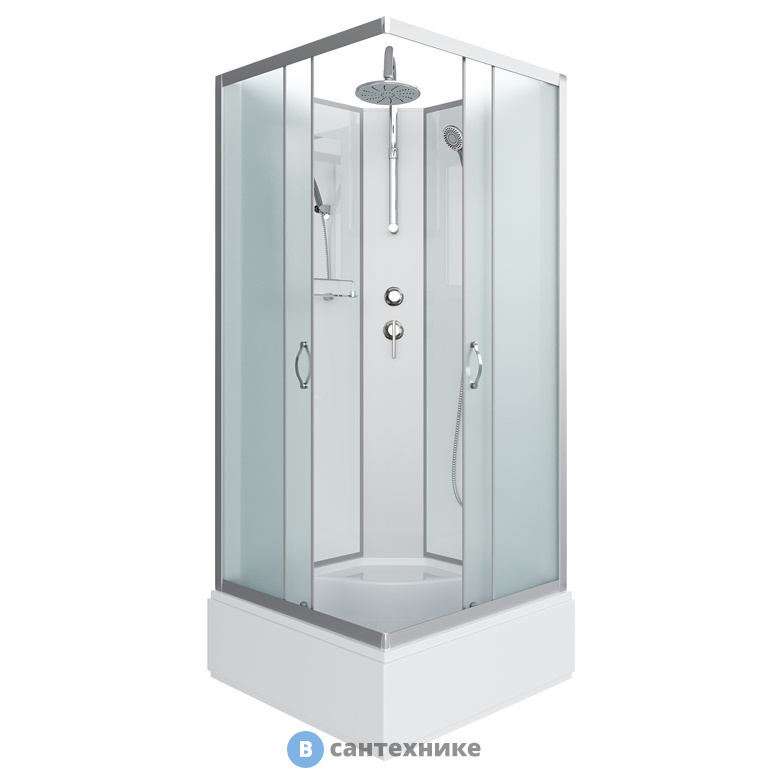 Душевая кабина Niagara NG-1108-14BKT (900х900х2100) средний поддон, стекло матовое