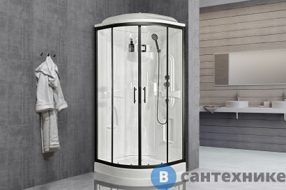 картинка Душевая кабина Royal Bath Practic RB 90HK1-T-BL (прозрачное) (RB90HK1-T-Practic)