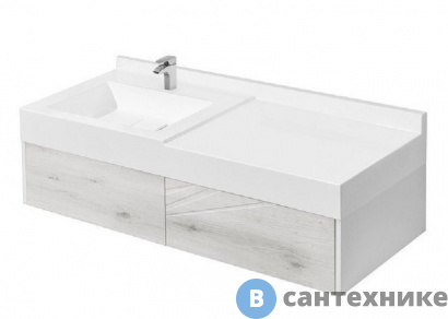картинка Тумба под раковину Акватон Сакура 120 Ольха Наварра/Белый глянец (1A219701SKW80)