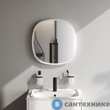 картинка Зеркало АМ.РМ M8FMOX0551WGS универсальное с контурной LED-подсветкой, ИК-сенсор, квадрат, 55 см