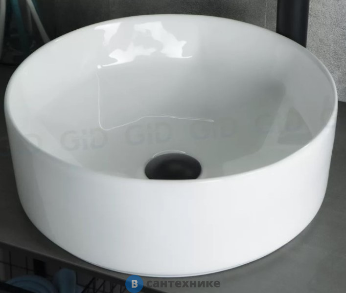 Раковина накладная GID-ceramic N9425 белый (400х400х150)