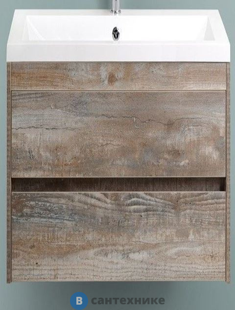 Тумба под раковину Art & MAX FAMILY Family-500-2C-SO-PE подвесная с двумя выкатными ящиками, Pino Esotica, 500x350x550