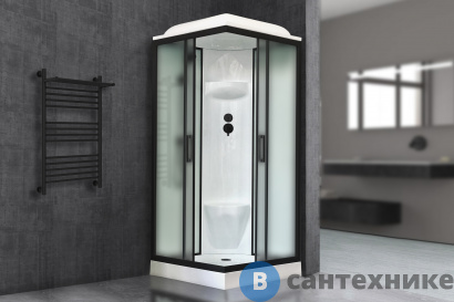 картинка Душевая кабина Royal Bath RB 90HP6-WC-BL 900x900x2170 (белое/матовое) (RB90HP6-WC-BL)