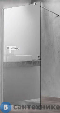 картинка Душевая перегородка Vincea Walk-In VSW-1H900MR, 900*2000, хром, стекло зеркальное