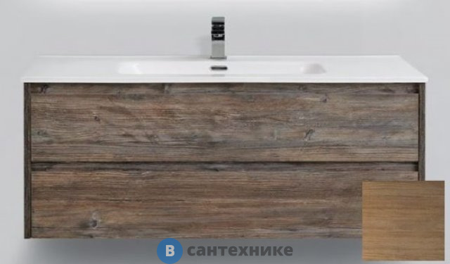 Тумба под раковину BelBagno 121 см KRAFT-1200-2C-SO-RT подвесная с двумя выкатными ящиками, Rovere Tabacco