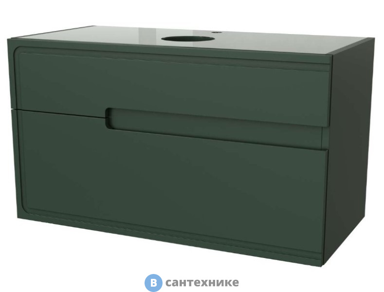 Тумба под раковину Taliente TA-MBC-100PS-grigio verde Cevia 100, напольно-подвесная, серо-зеленый матовый, без ножек и столешницы