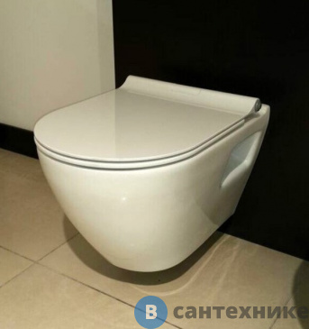 картинка Унитаз подвесной SEREL SMART со встр. форсункой биде c сиденьем-микролифт (SM12BM+BetaSlim)