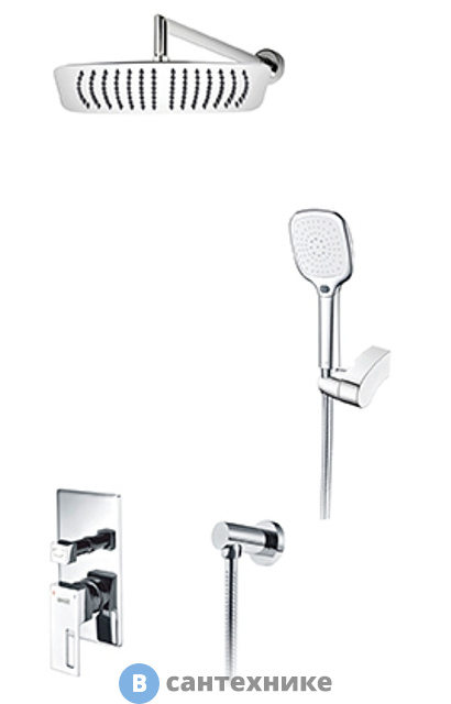 Встраиваемый комплект WasserKRAFT A16069 для душа с верхней душевой насадкой и лейкой