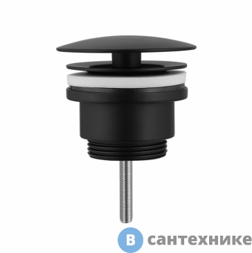 картинка Донный клапан ABBER AF0012B без перелива, фиксированный, черный матовый