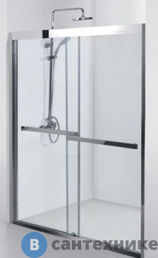 картинка Откатная дверь Aquanet NPD6122 DELTA (1500х2000) нержавеющая сталь 2 стекла откатных прозр 8 мм (183849)