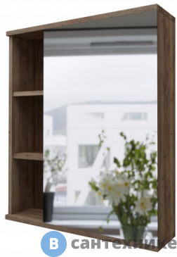 картинка Шкаф-зеркало Grossman ФОРТА-60 см универсал. темный дуб