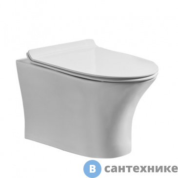 картинка Унитаз Orange C01-100W подвесной безободковый, ультратонкое и быстросъёмное сиденье из дюропласта с функцией плавного закрывания Soft-close