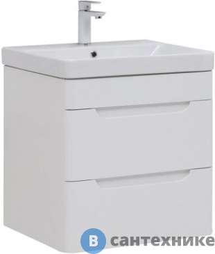 картинка Тумба под раковину Aquanet София 60 2 ящ. белый глянец (288905)