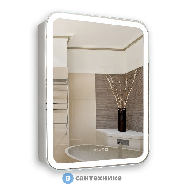 Зеркало-шкаф AZARIO Фиджи 50 + часы (508*756*140) (LED-00002361)